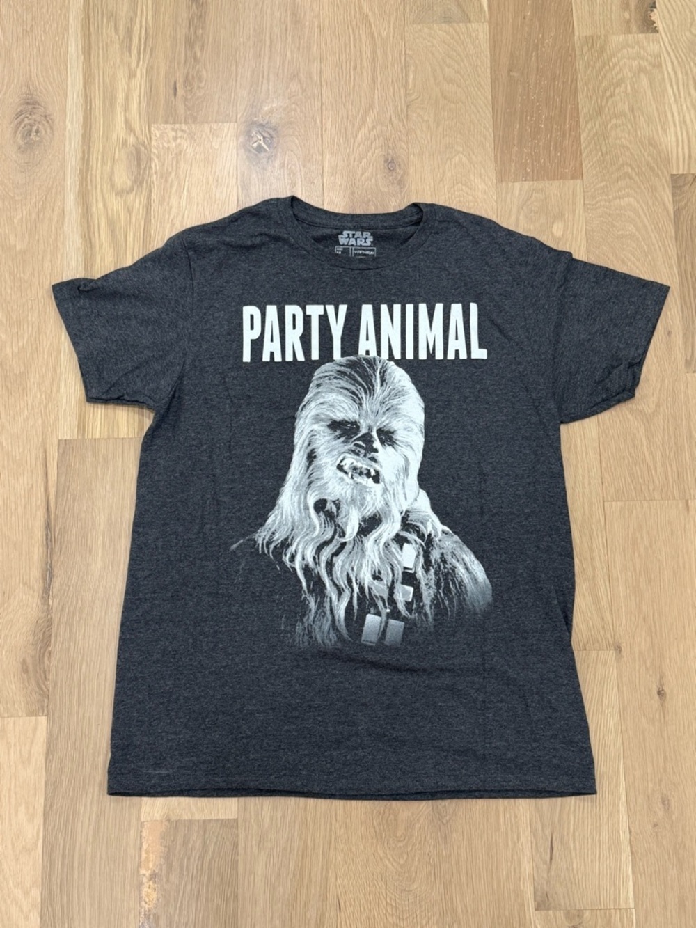 Star Wars Chewbacca 'Party Animal' Tee - Charcoal Black & White